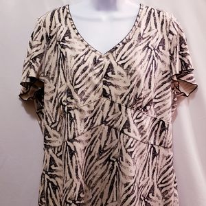 Liz Claiborne Zebra Striped Knit Top - Size 1X
